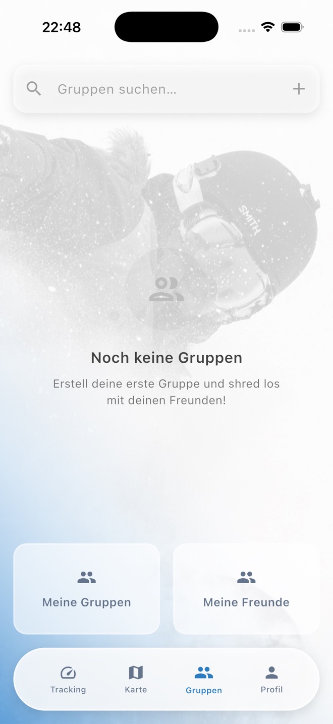 Die Gruppenansicht von X-Shred auf einem iPhone